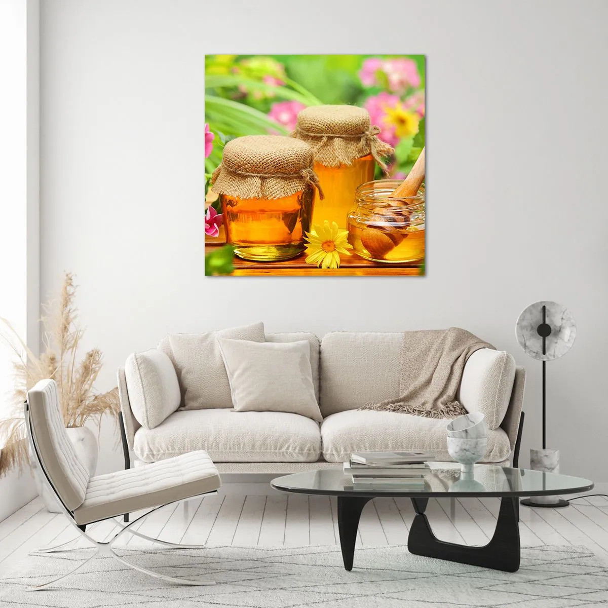 Quadro su vetro - Dolce miele di fiori - 50x50 cm