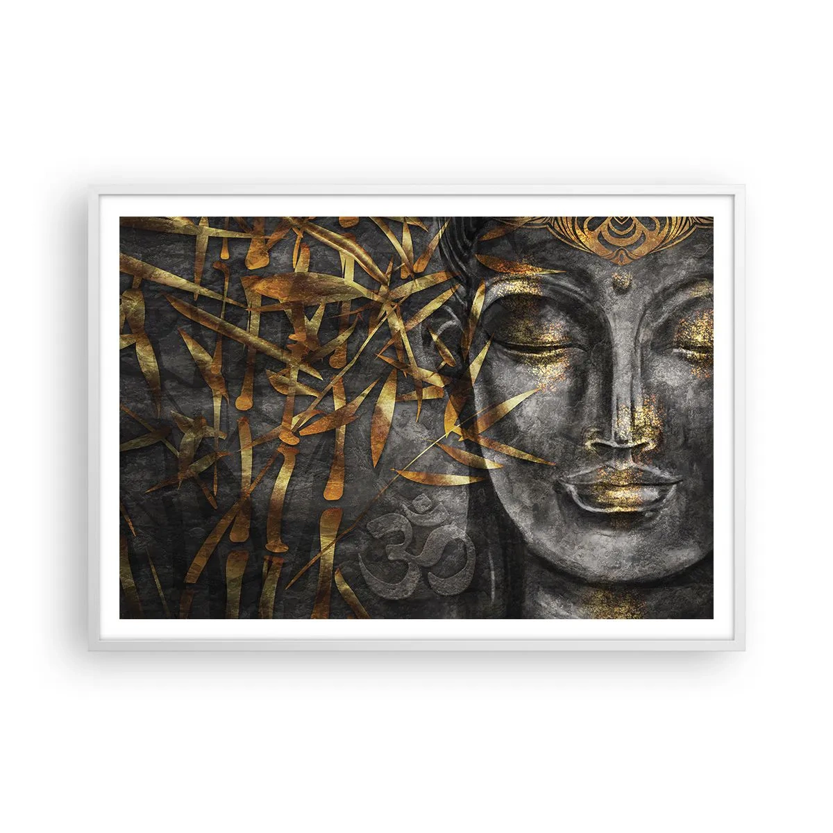 Poster in cornice bianca - Senti la pace - 100x70 cm