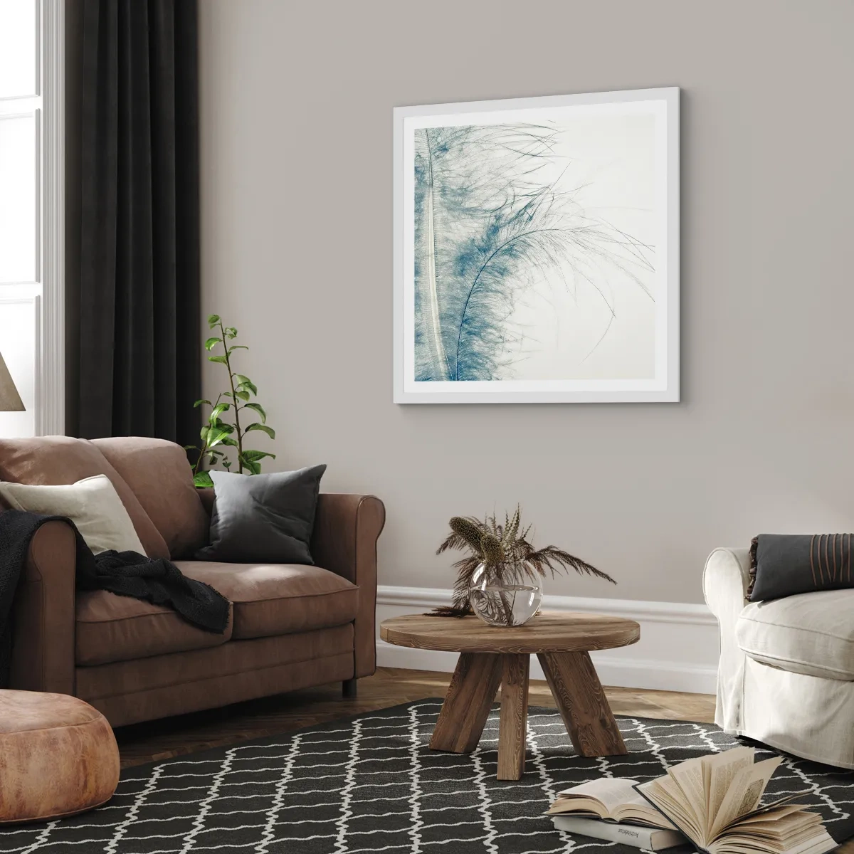 Poster in cornice bianca - Il sussurro della natura - 60x60 cm