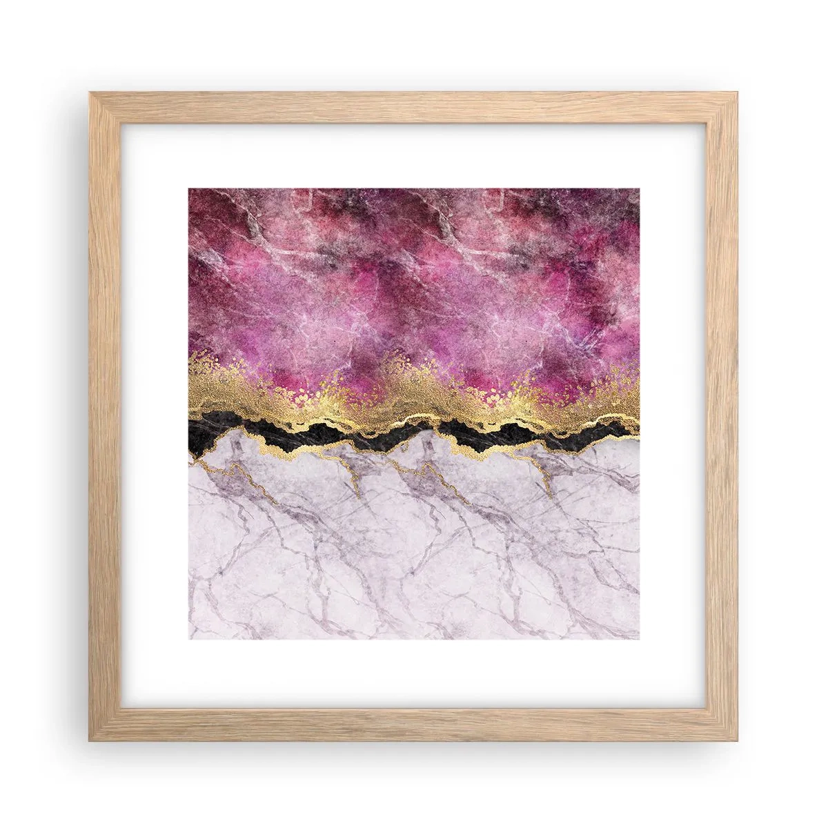 Poster in cornice rovere chiaro - Sul confine - 30x30 cm