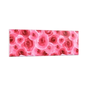 Quadro su vetro - Rose in alto e in basso - 90x30 cm