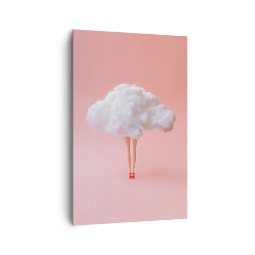 Quadro su tela - Stampe su Tela - Gambe in una nuvola su sfondo rosa - 80x120cm - Dolce promessa - Decorazione murale moderna per soggiorno e camera da letto ARTTOR