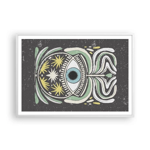 Poster in cornice bianca - Rituali tribali - 100x70 cm