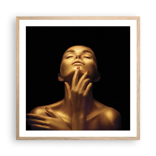 Poster in cornice rovere chiaro - Come seta d'oro - 60x60 cm