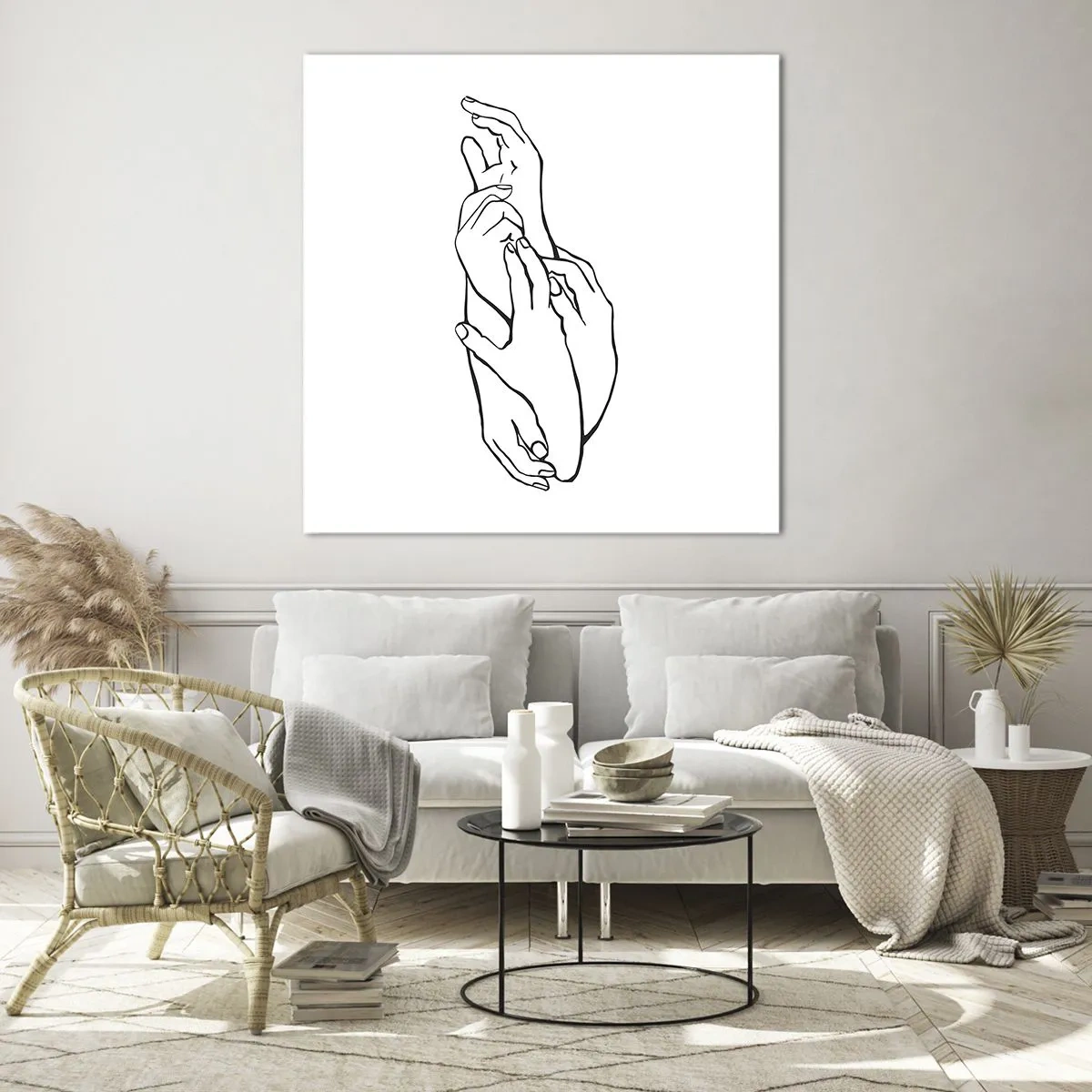 Quadro su vetro - Il tocco buono - 40x40 cm