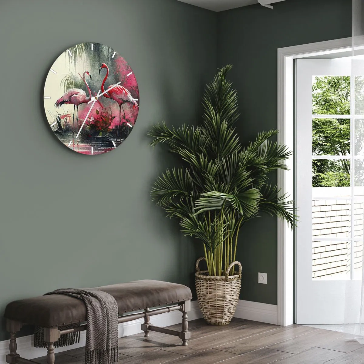 Orologio da parete - Orologio in Vetro - Lezione di naturale eleganza  - 30x30 cm