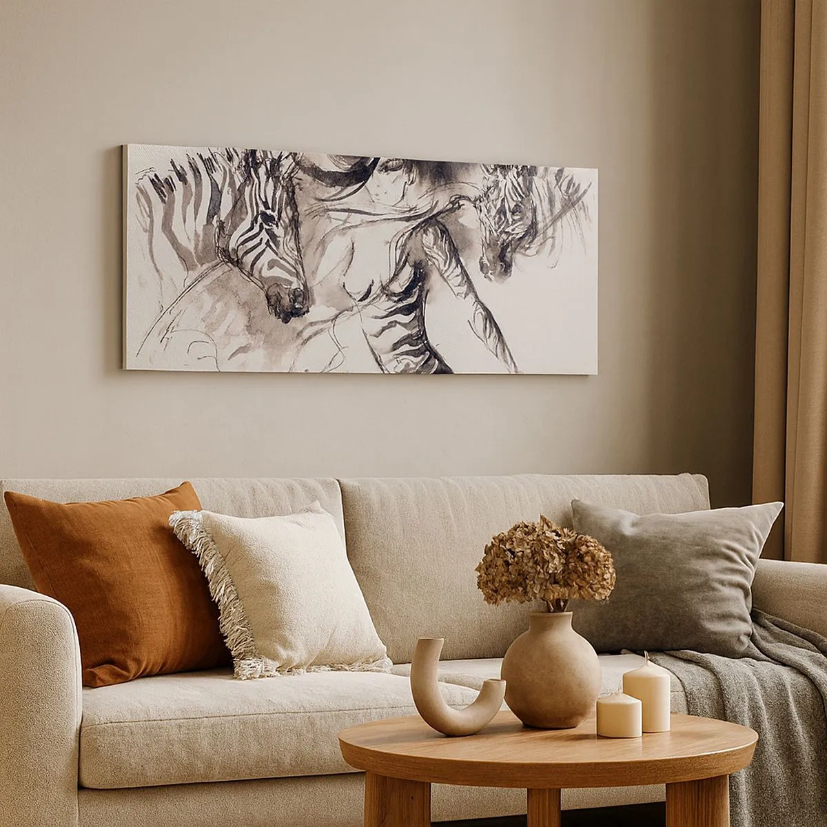 Quadro su tela - Stampe su Tela - Ballando con le zebre - 100x40 cm