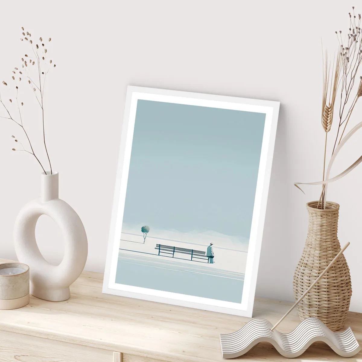 Poster in cornice bianca - Si, aspetto. - 61x91 cm