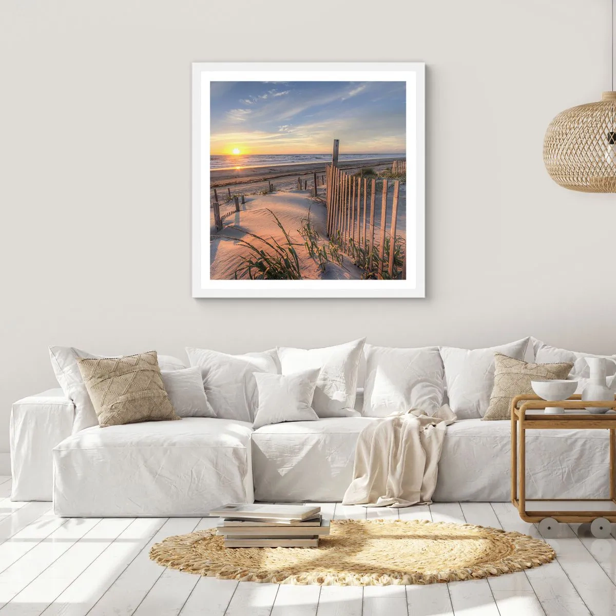 Poster in cornice bianca - Luci e ombre del vento - 40x40 cm