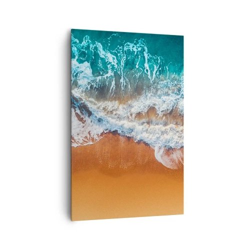 Quadro su tela - Stampe su Tela - Vista aerea delle onde dell'oceano che si infrangono sulla riva - 80x120cm - Sempre in coppia - Decorazione murale moderna per soggiorno e camera da letto ARTTOR