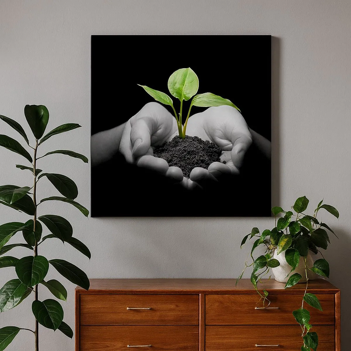 Quadro su tela - Stampe su Tela - Amo la natura, la proteggo - 30x30 cm