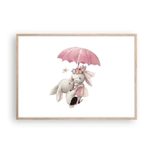 Poster in cornice rovere chiaro - Questo è proprio amore - 100x70 cm