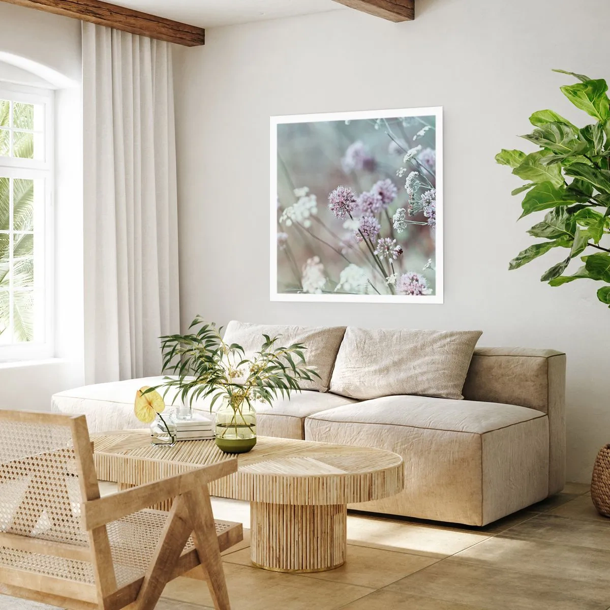 Poster - Le dolci filigrane delle erbe - 60x60 cm