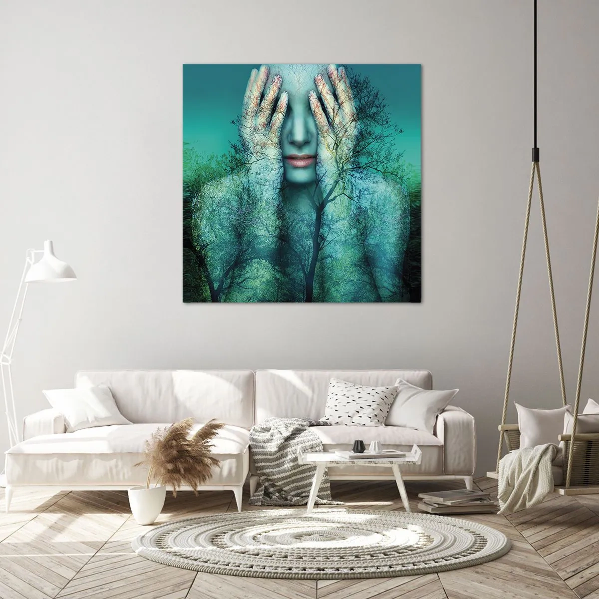 Quadro su tela - Stampe su Tela - Immersa nel blu - 70x70 cm