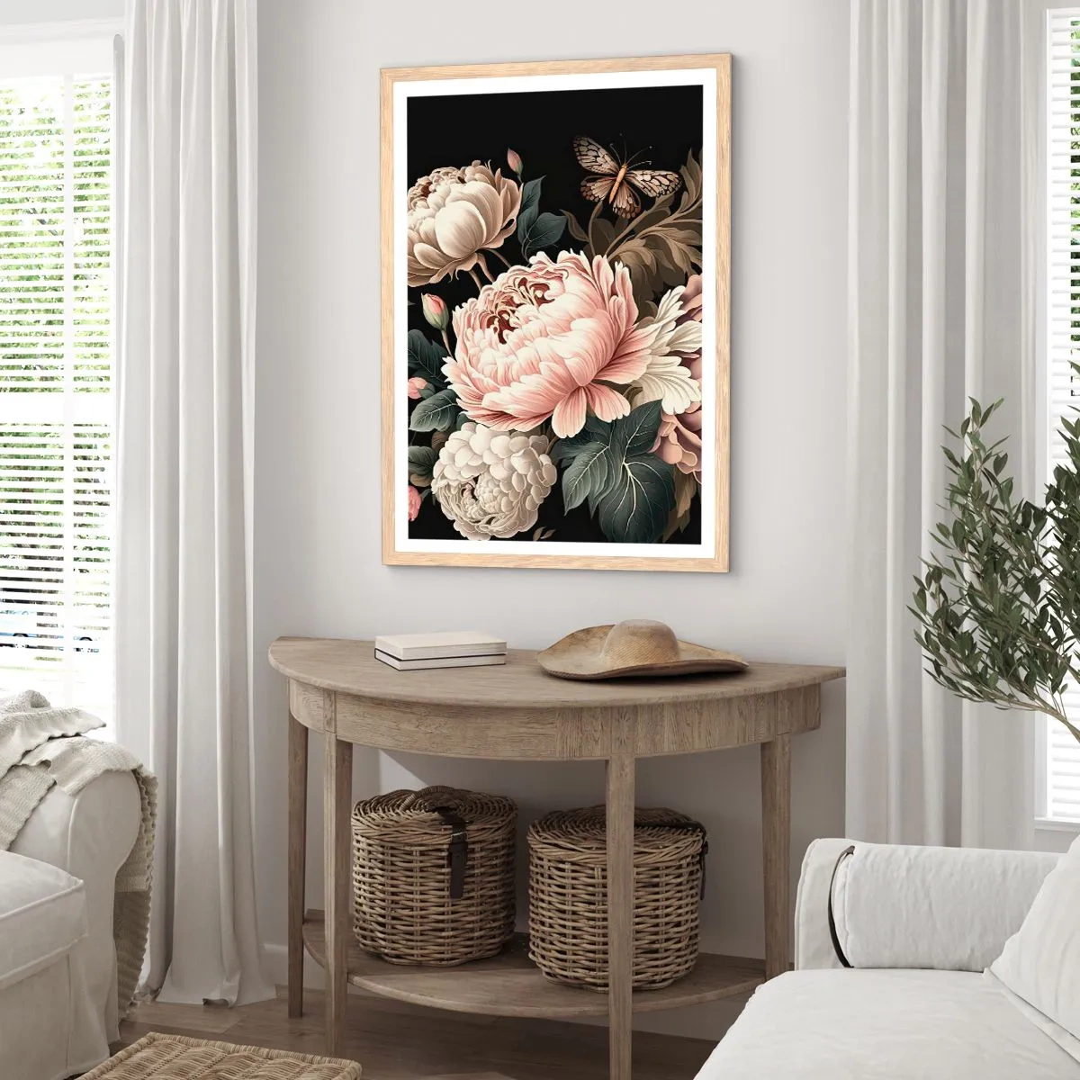 Poster in cornice rovere chiaro - In stile barocco - 30x40 cm