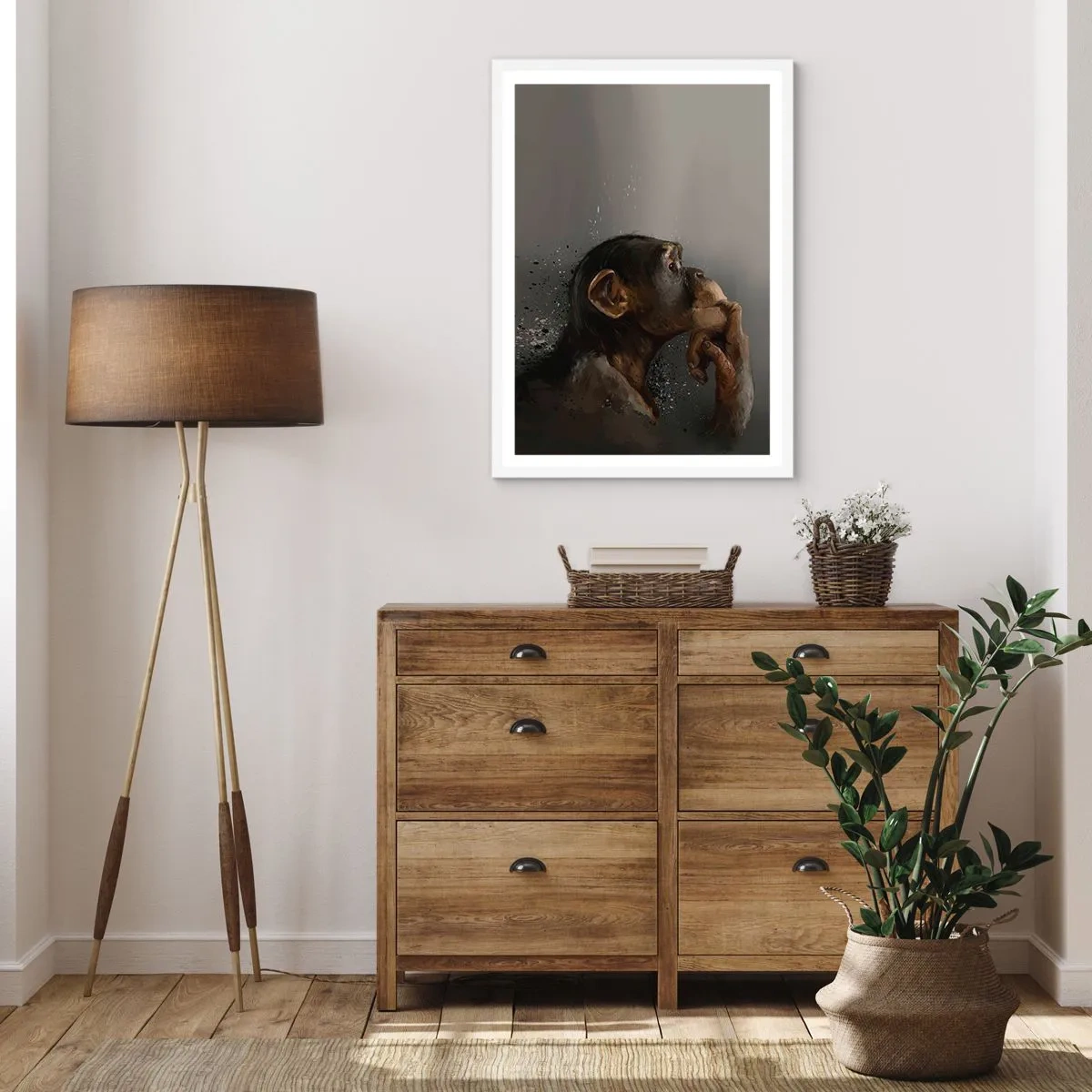 Poster in cornice bianca - Sicuramente un pensatore - 40x50 cm