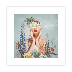 Poster - Donna - fiore - 30x30 cm