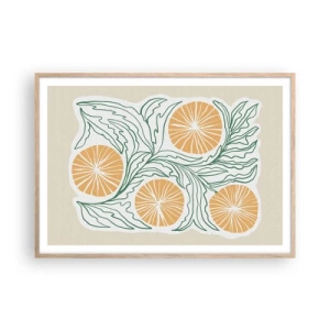 Poster in cornice rovere chiaro - Etnicamente con una nota di astrazione - 100x70 cm