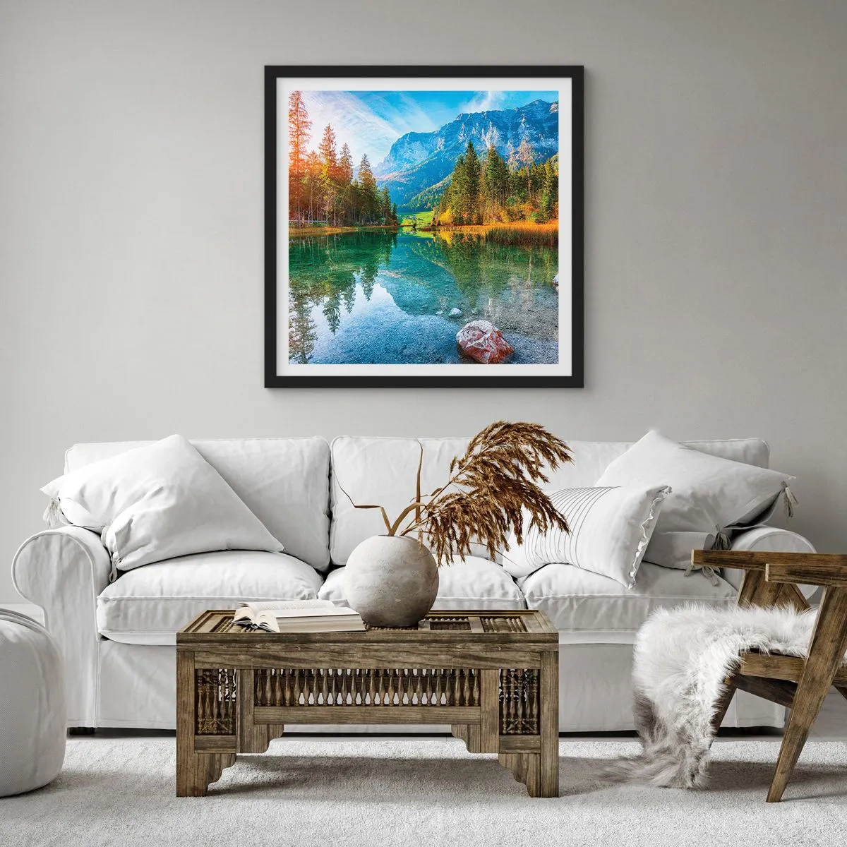 Poster in cornice nera - La mitezza dell'autunno - 40x40 cm