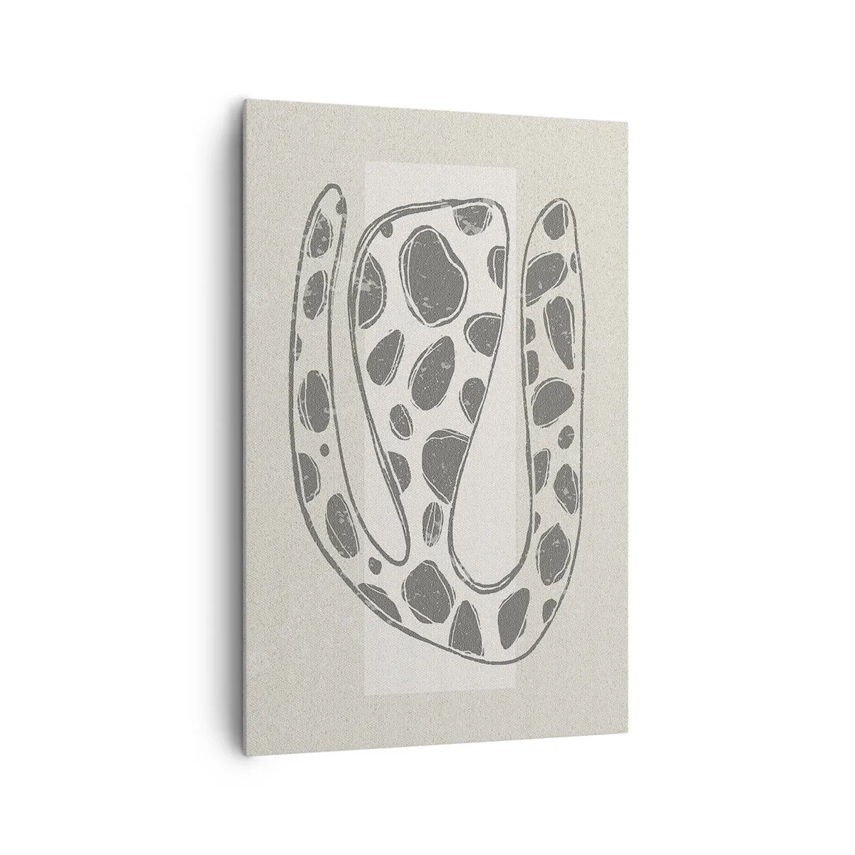 Quadro su tela - Stampe su Tela - Motivo organico astratto in tonalità di grigio - 80x120cm - Creatura stranissima - Decorazione murale moderna per soggiorno e camera da letto ARTTOR