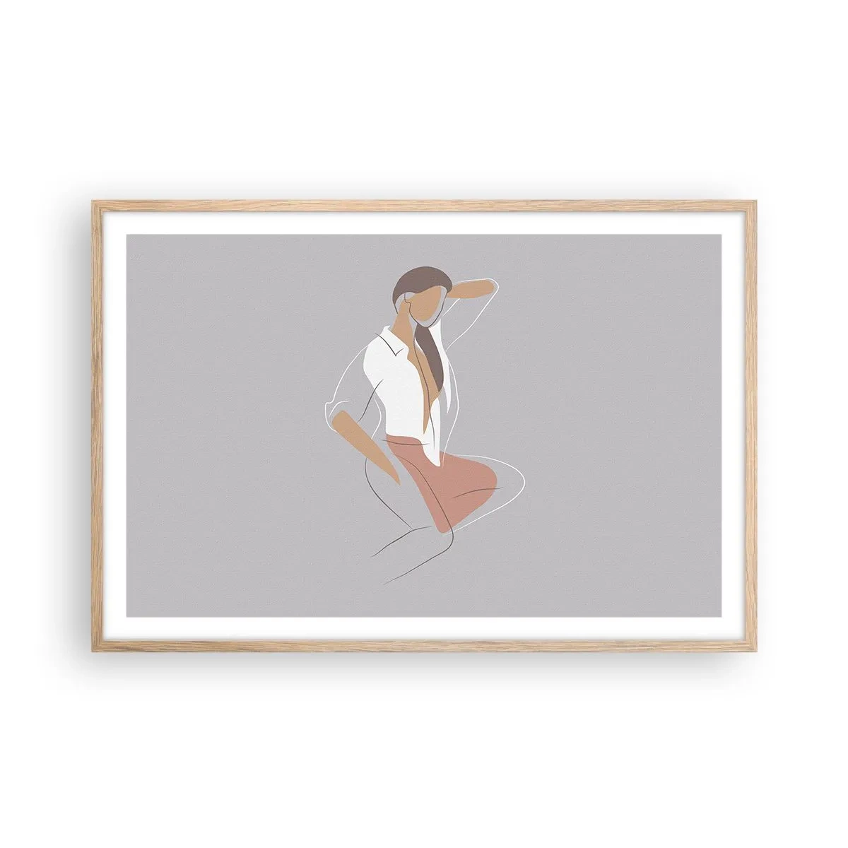 Poster in cornice rovere chiaro - Profilo di bellezza - 91x61 cm