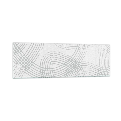 Quadro su vetro - Un motivo sottile con linee intrecciate in tonalità chiare - 160x50cm - Non vi è una via diritta - Decorazione murale moderna per soggiorno e camera da letto ARTTOR