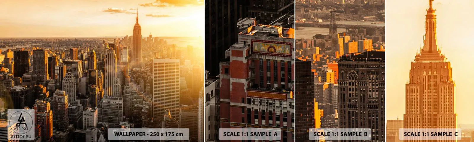 Campione Di Fotomurale Standard Eco - Crescere al sole - Città, New York, Architettura - 100x30 cm