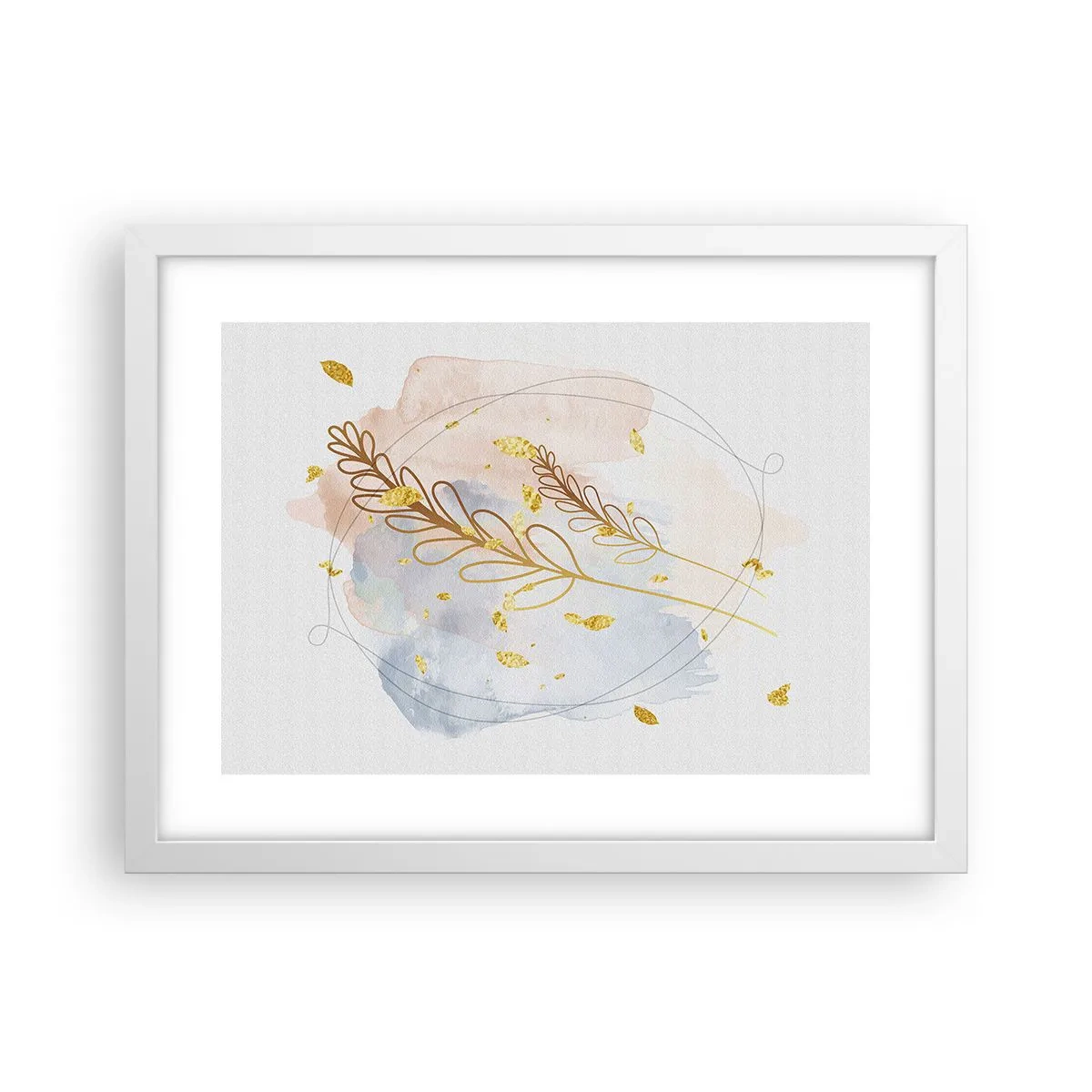 Poster in cornice bianca - Soffio d'oro - 40x30 cm