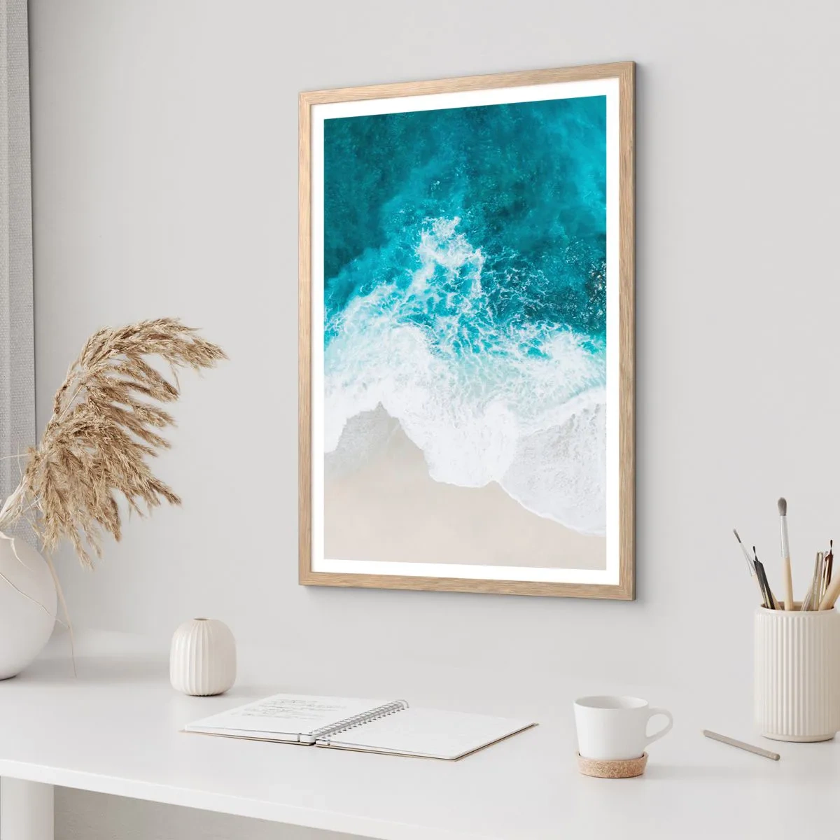 Poster in cornice rovere chiaro - Morbidezza naturale - 50x70 cm