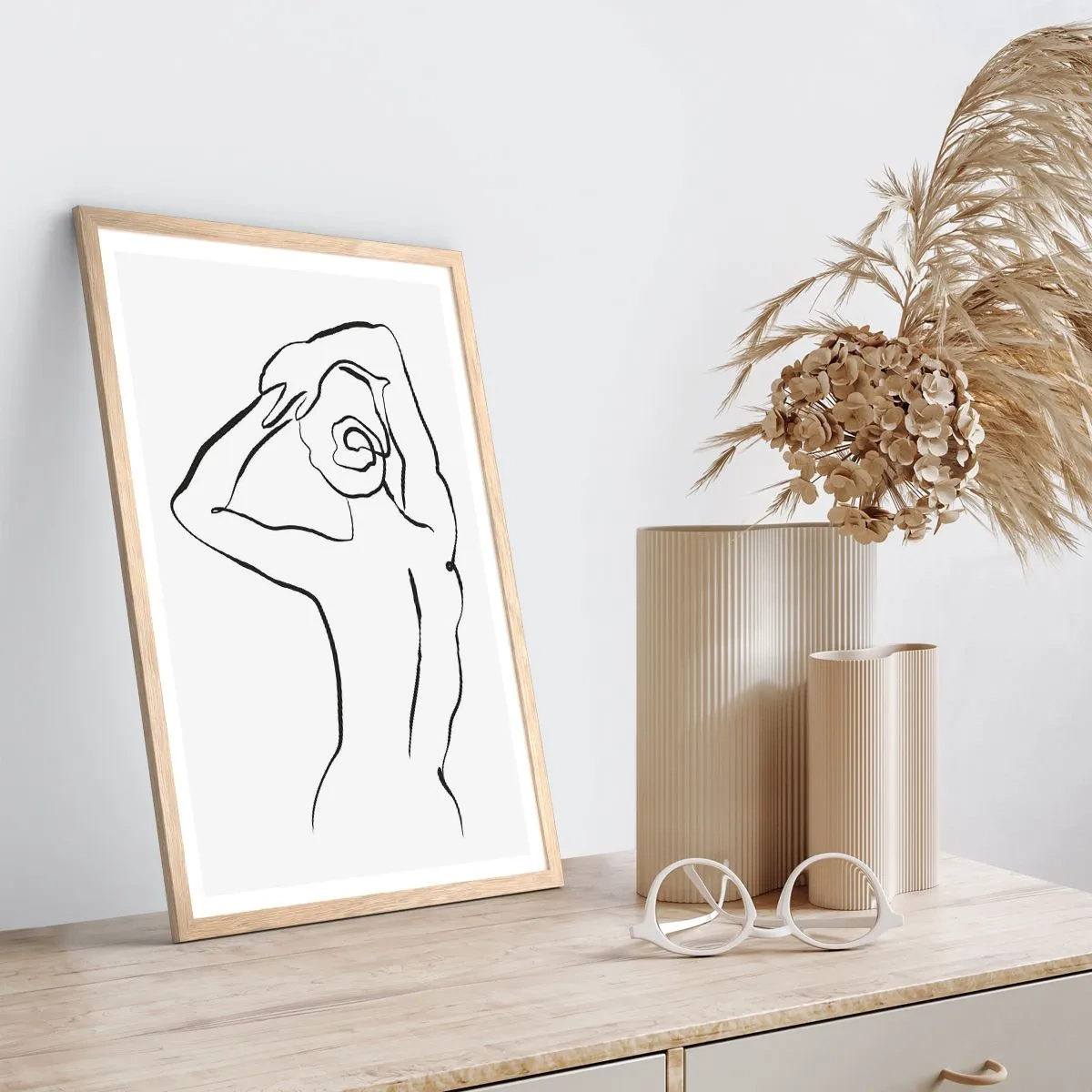 Poster in cornice rovere chiaro - Nudo mattutino - 30x40 cm