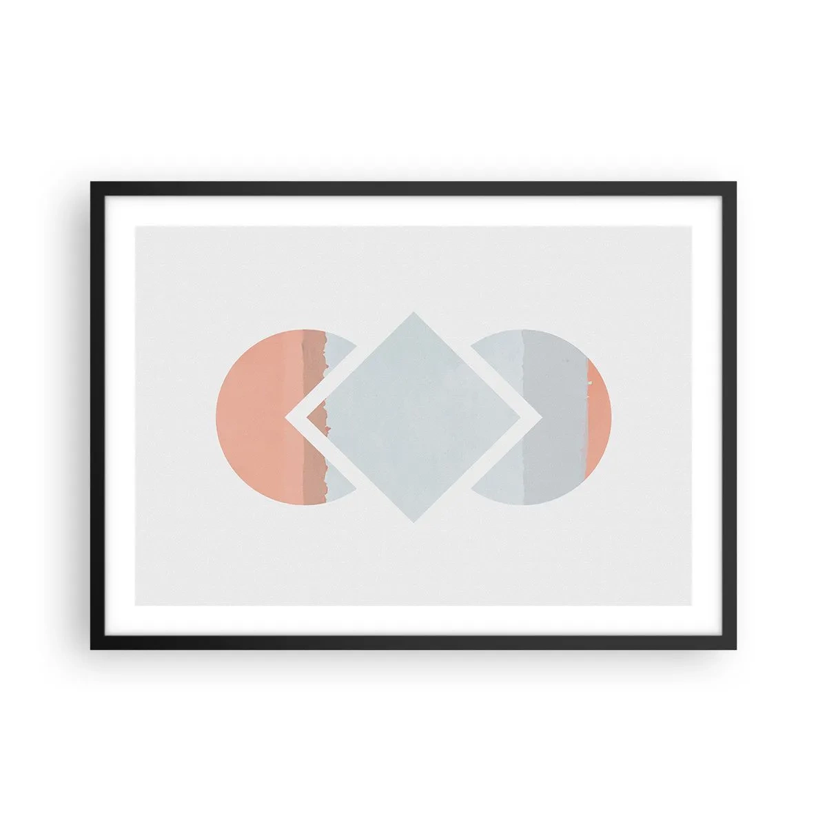 Poster in cornice nera - Un dipinto minimalista con forme geometriche - 70x50cm - La situazione è chiara - Decorazione murale moderna per soggiorno e camera da letto ARTTOR