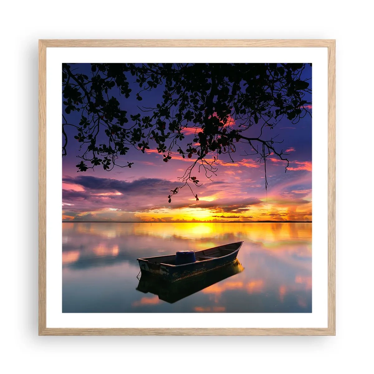 Poster in cornice rovere chiaro - Ti sembra di essere sospeso nel cielo... - 60x60 cm