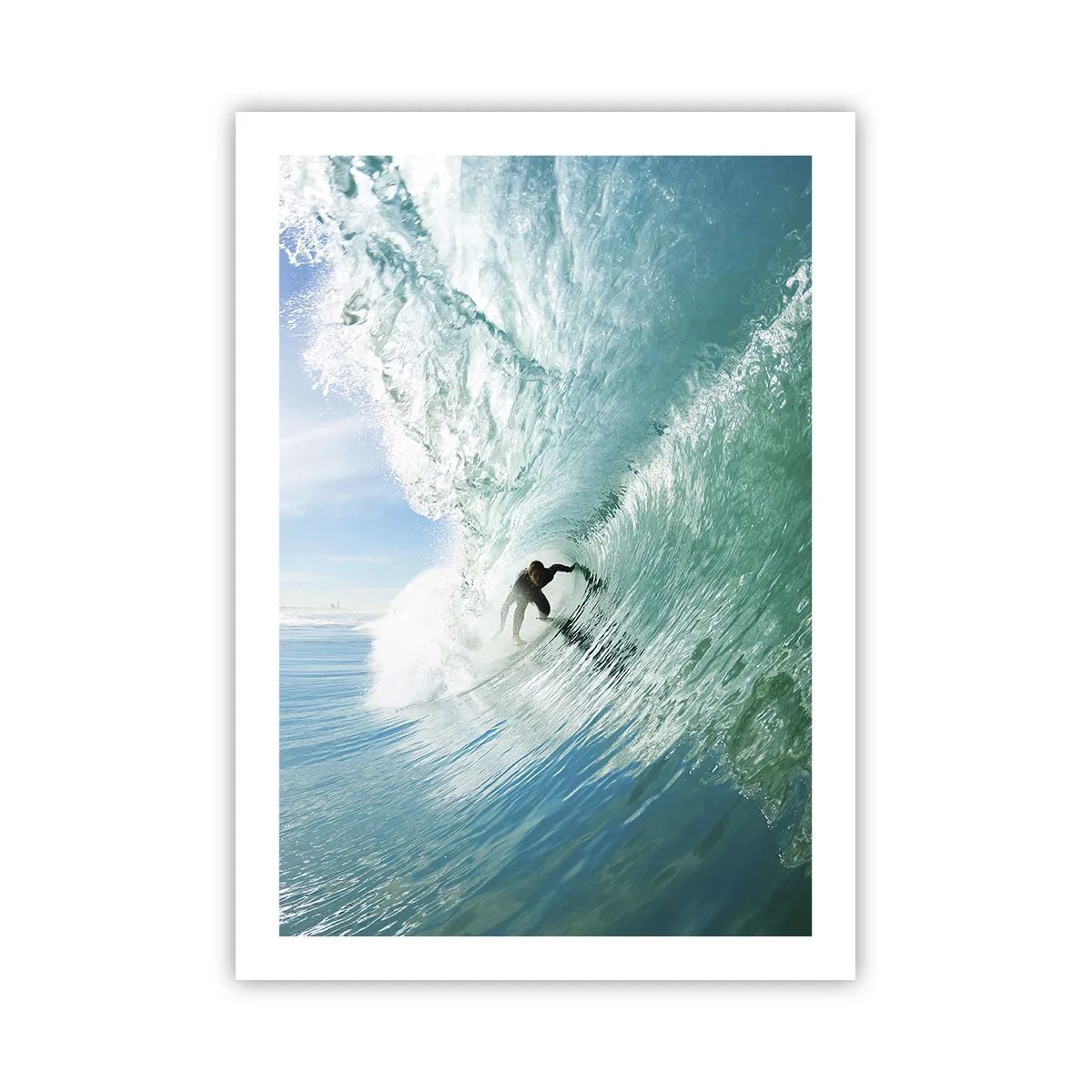 Poster - Surfista su un'onda alla luce del sole - 50x70cm - Sempre sull'onda - Decorazione murale moderna per soggiorno e camera da letto ARTTOR
