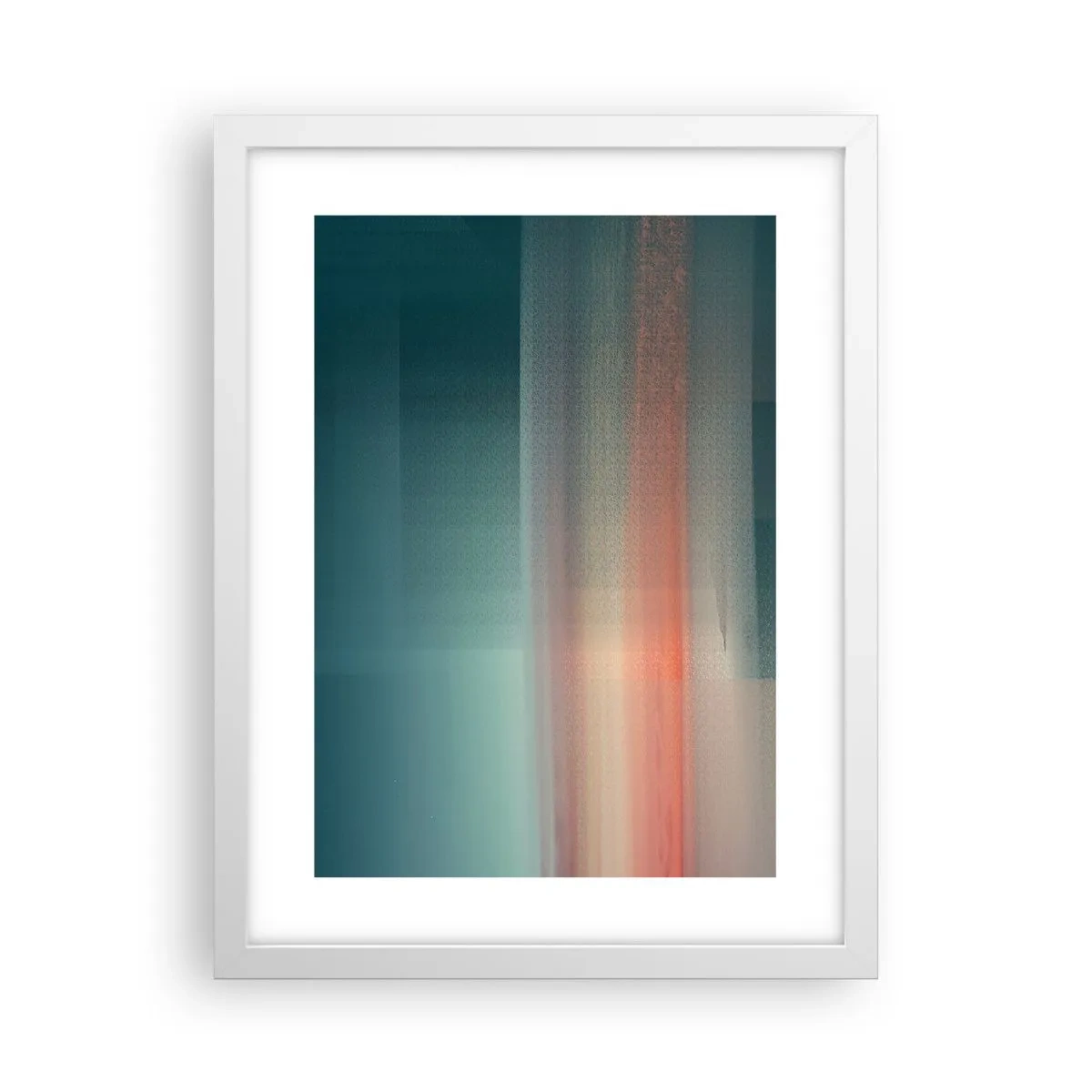 Poster in cornice bianca - Astrazione: onde di luce - 30x40 cm