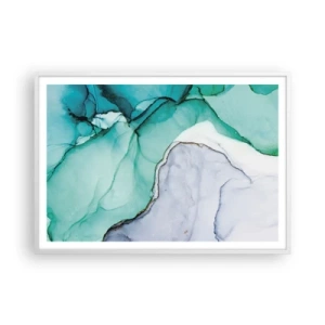 Poster in cornice bianca - Studio in turchese - 100x70 cm