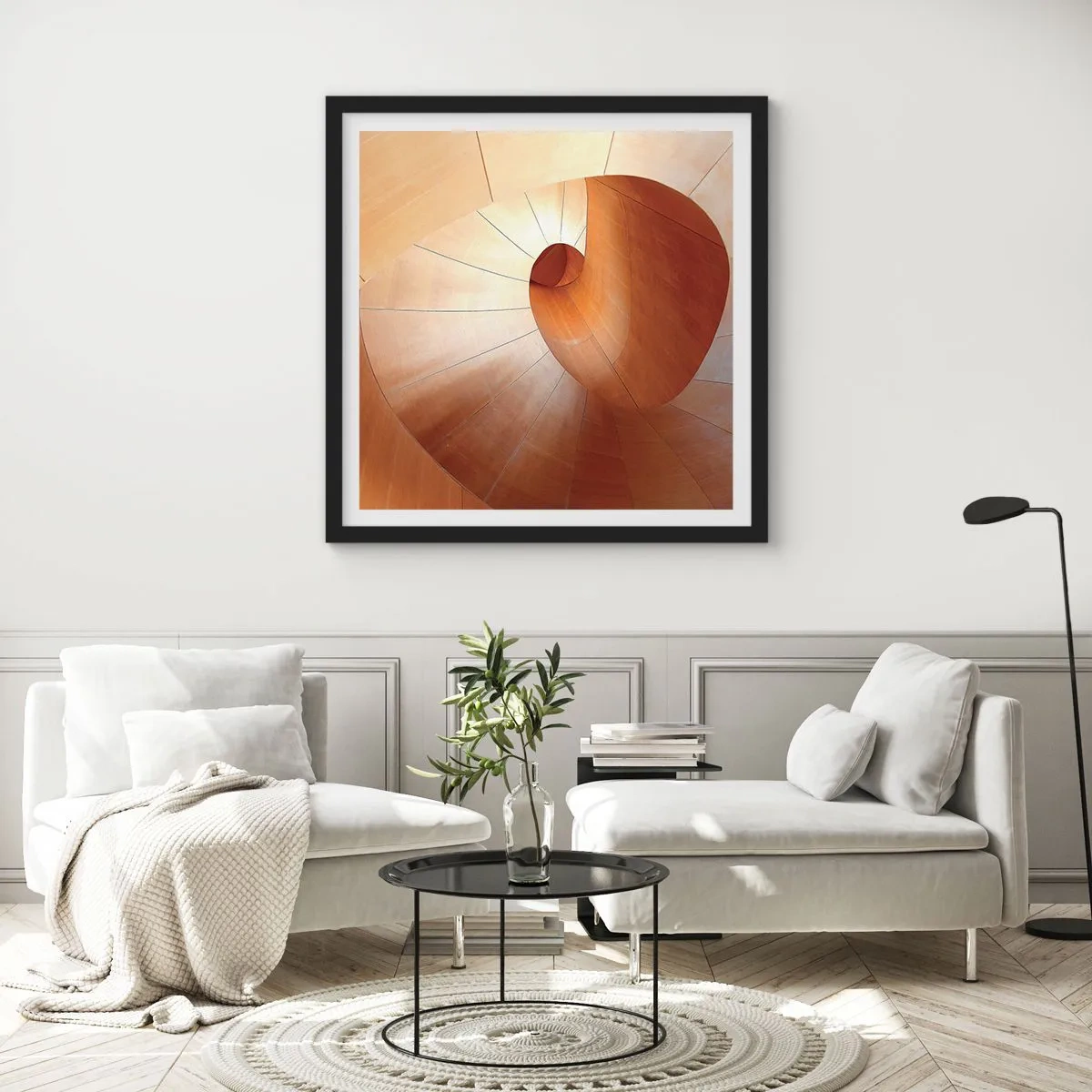 Poster in cornice nera - Serpentina architettonica - 60x60 cm