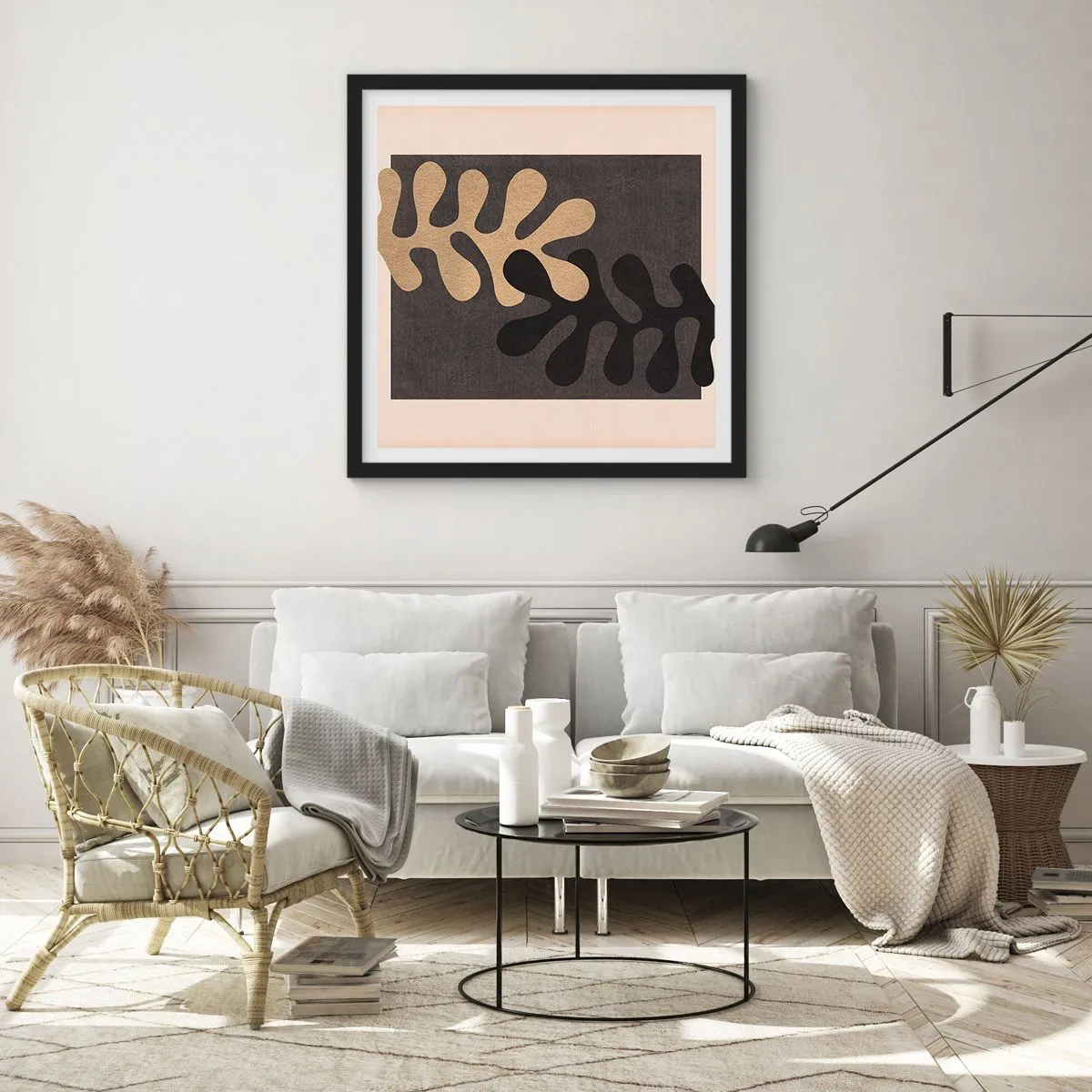 Poster in cornice nera - Assenza e completamento - 30x30 cm