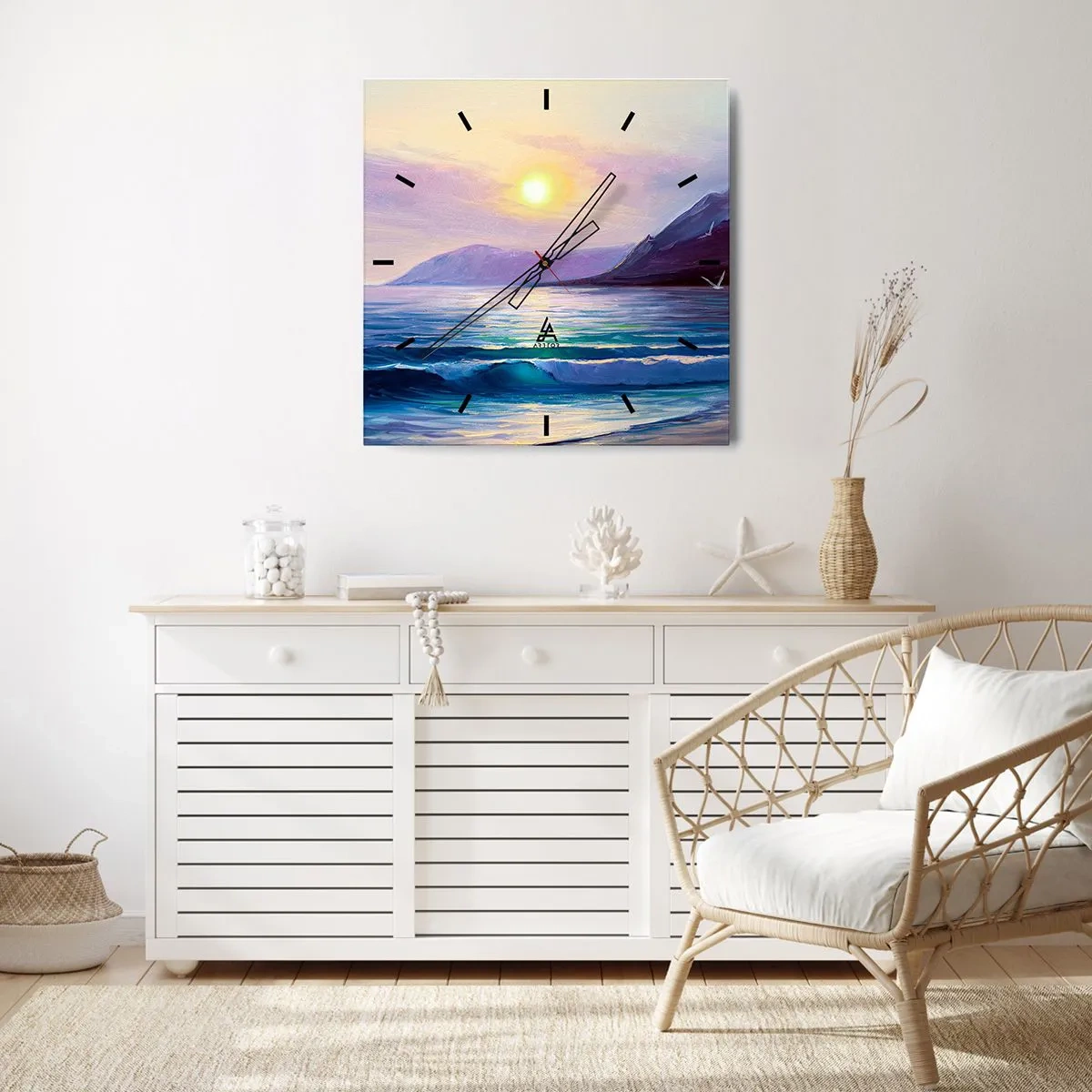 Orologio da parete - Orologio in Vetro - Cristallo di acqua e di aria - 30x30 cm