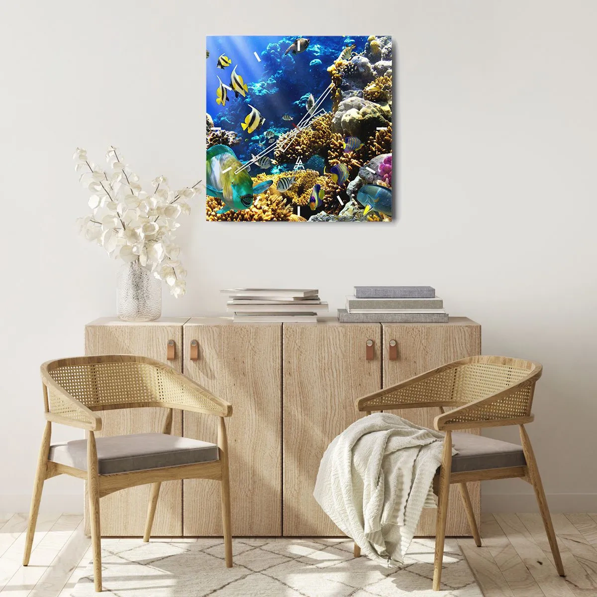 Orologio da parete - Orologio in Vetro - Traffico intenso sulla via delle vacanze - 30x30 cm