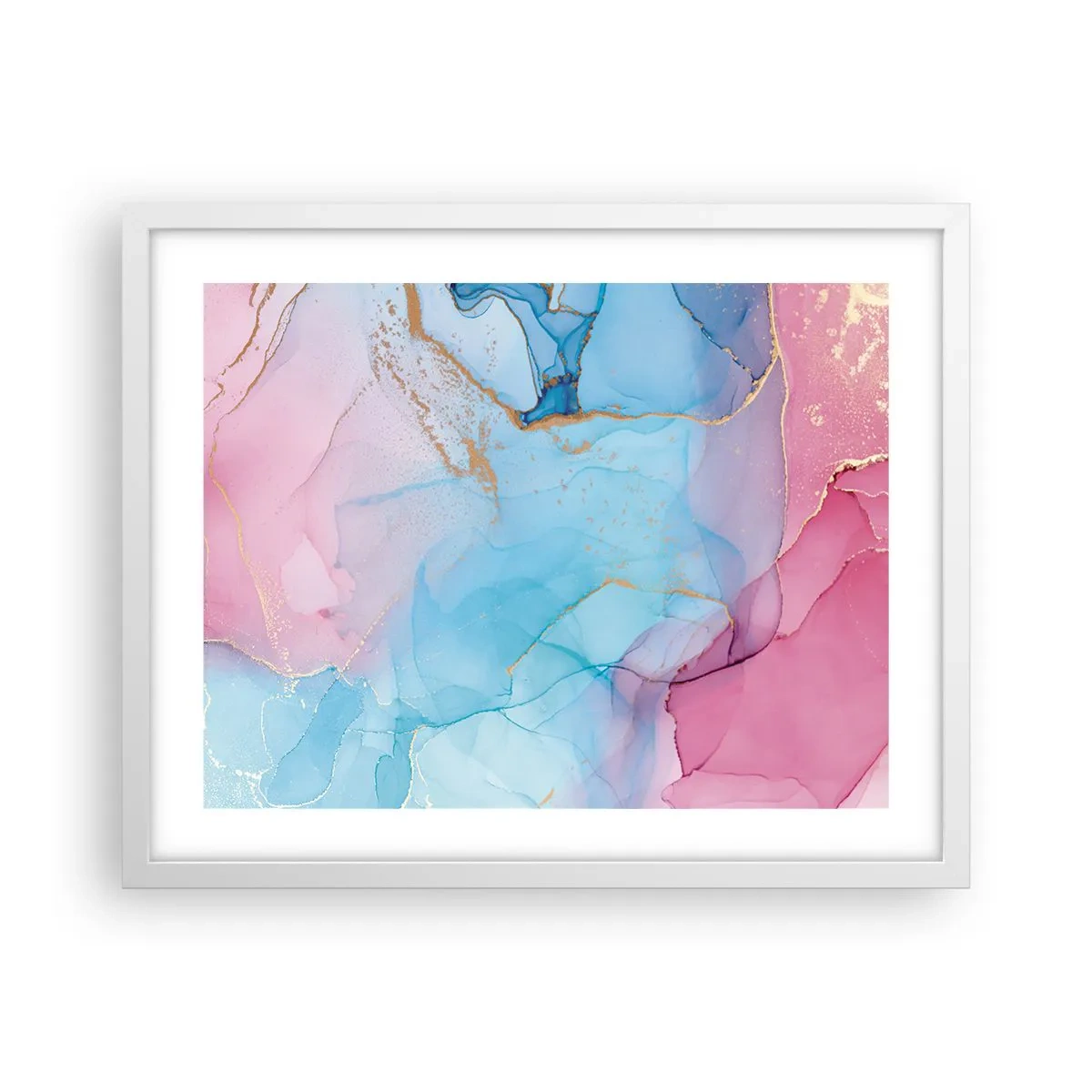 Poster in cornice bianca - Incontro e compenetrazione - 50x40 cm