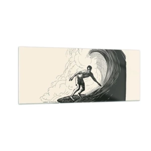 Quadro su vetro - Il re delle onde - 100x40 cm