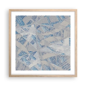 Poster in cornice rovere chiaro - Nel labirinto grigioblu - 50x50 cm