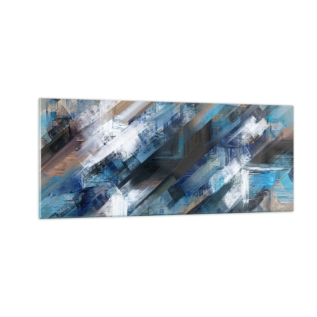 Quadro su vetro - Sulla diagonale blu - 100x40 cm