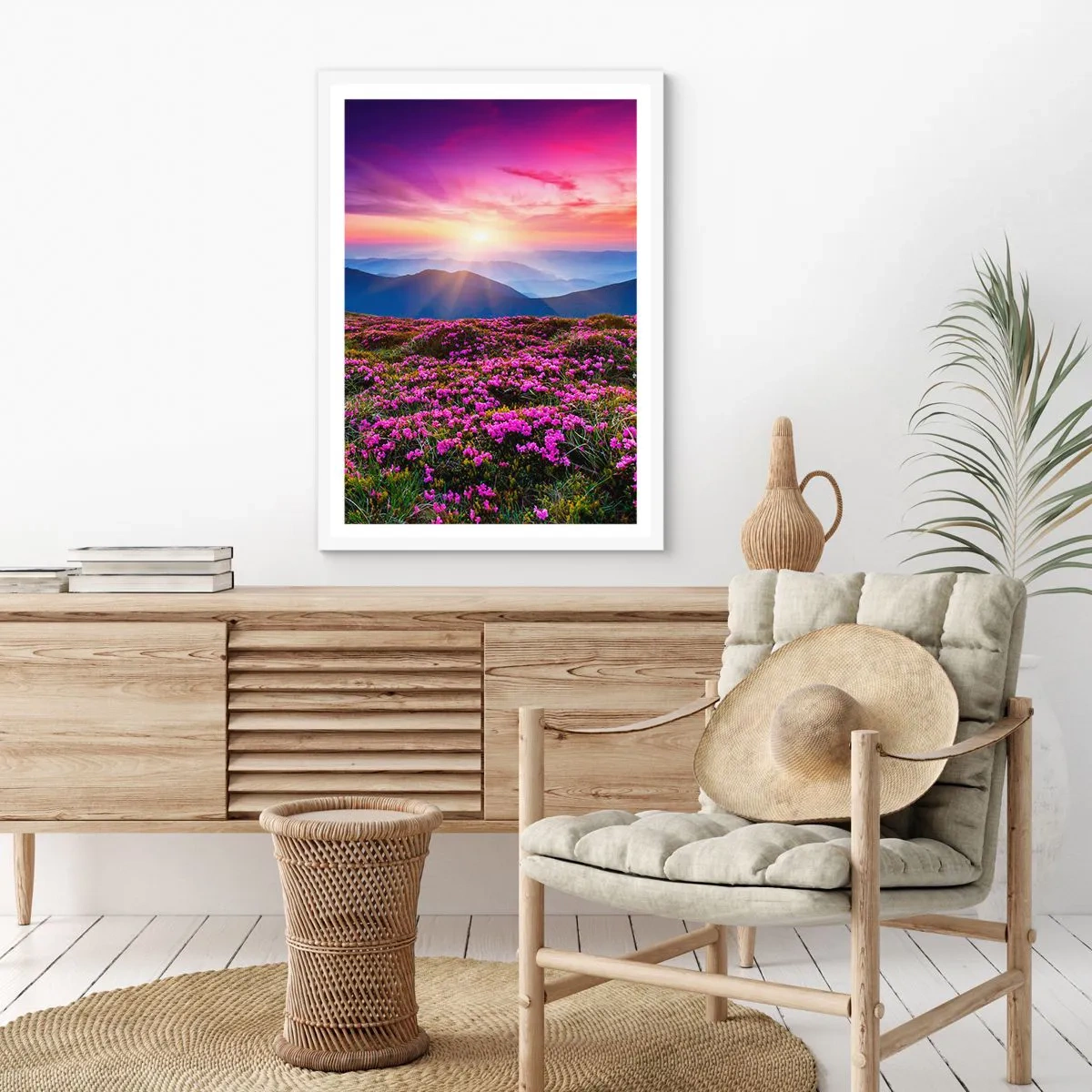 Poster in cornice bianca - Il profumo dei fiori freschi del campo - 40x50 cm