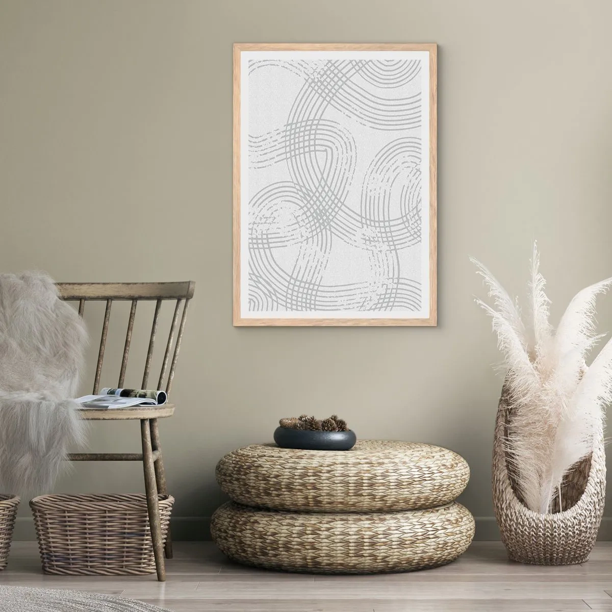 Poster in cornice rovere chiaro - Non vi è una via diritta - 70x100 cm