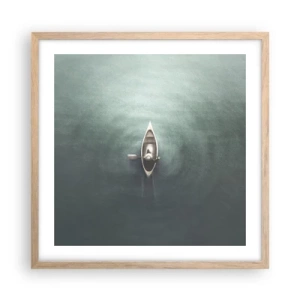 Poster in cornice rovere chiaro - Nel lago al chiaro di luna - 50x50 cm