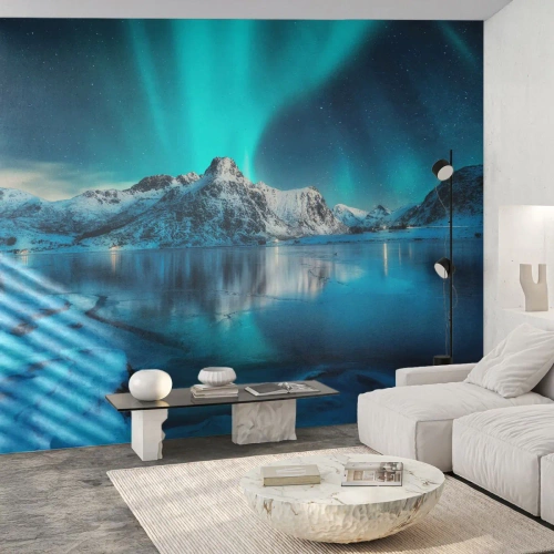 Fotomurali Premium Sand - Notte di luce - Aurora boreale, Norvegia, Paesaggio - 500x350 cm