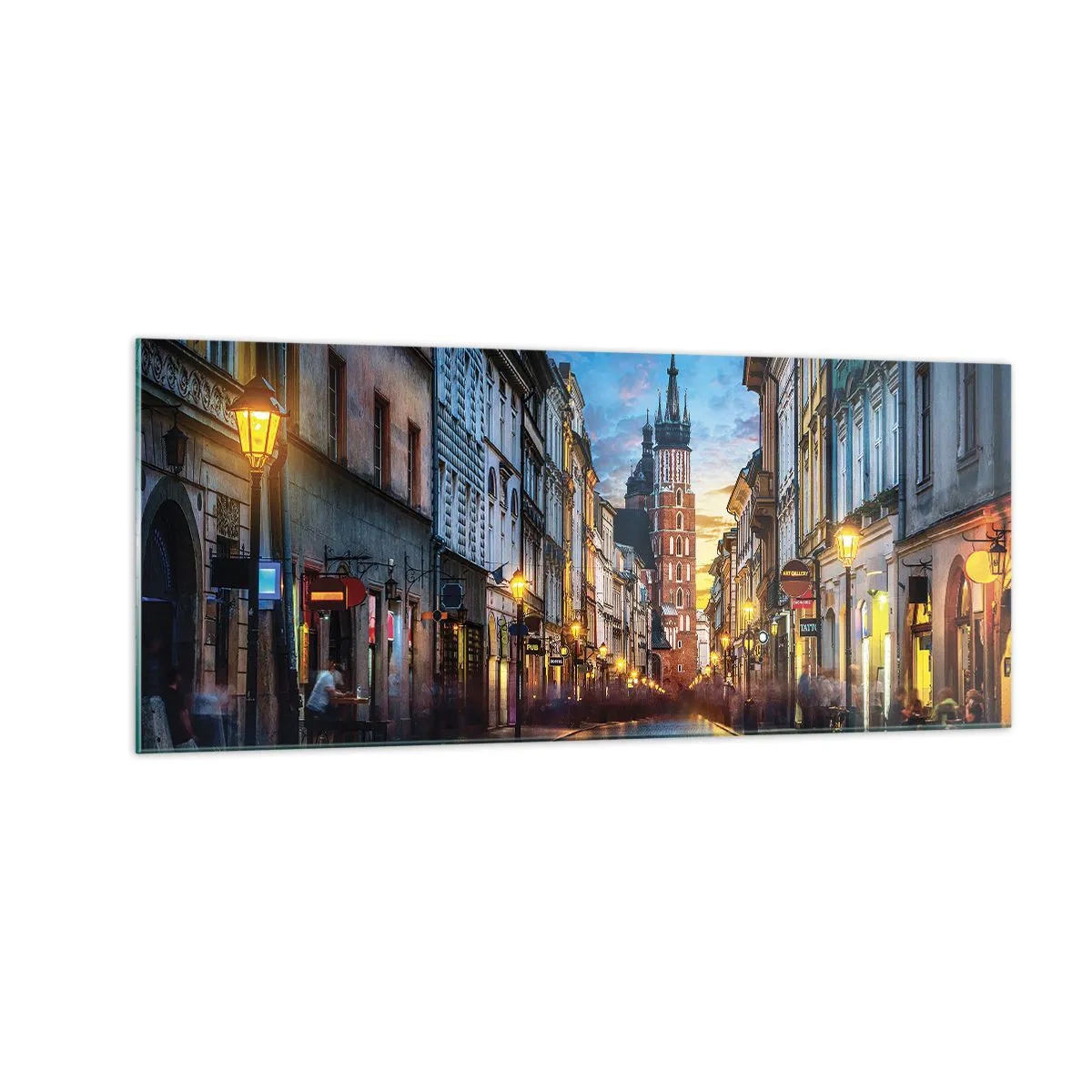 Quadro su vetro - La magia di Cracovia - 100x40 cm