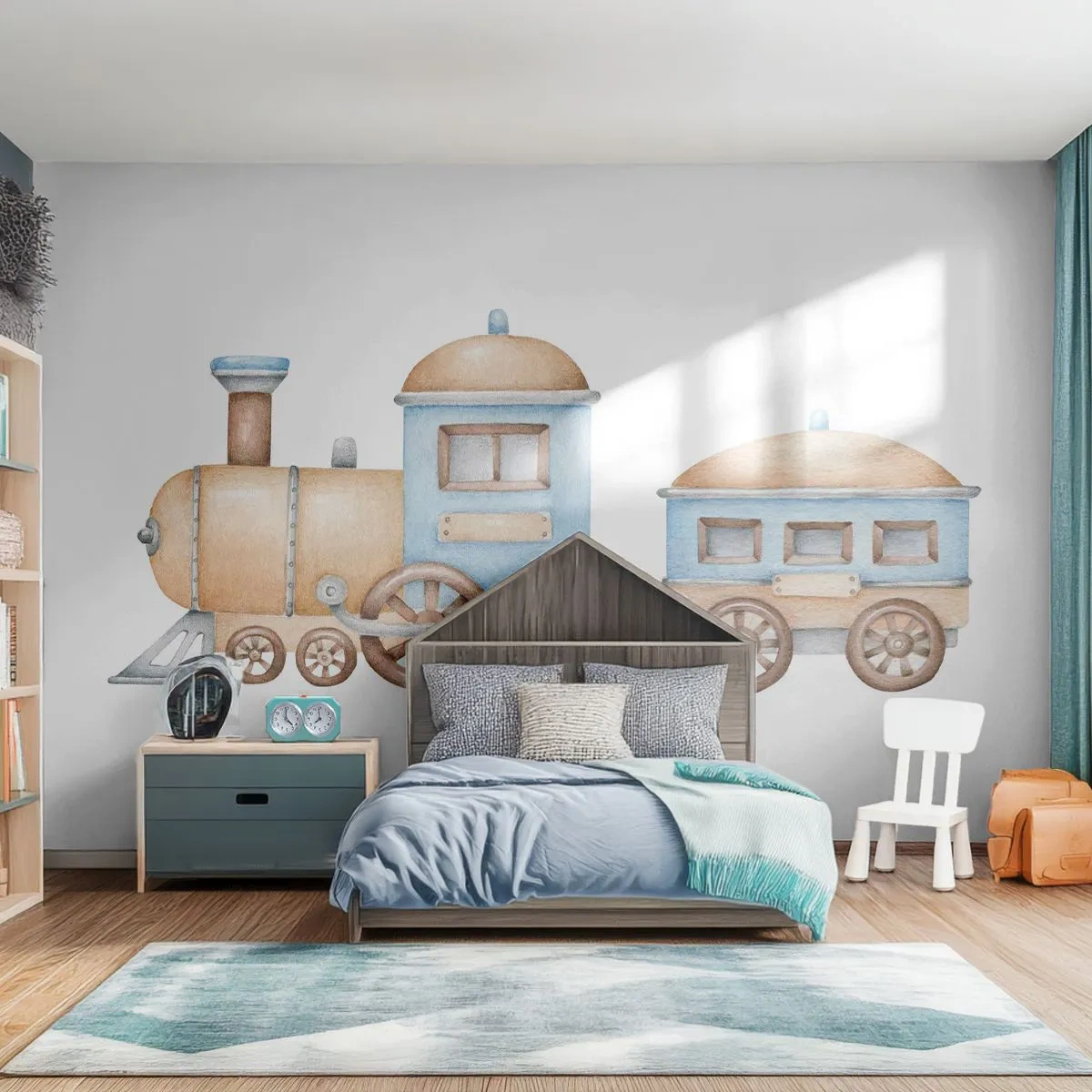 Fotomurali Standard Eco - Fermo alla stazione... - Bambini, Treno, retrò - 250x175 cm