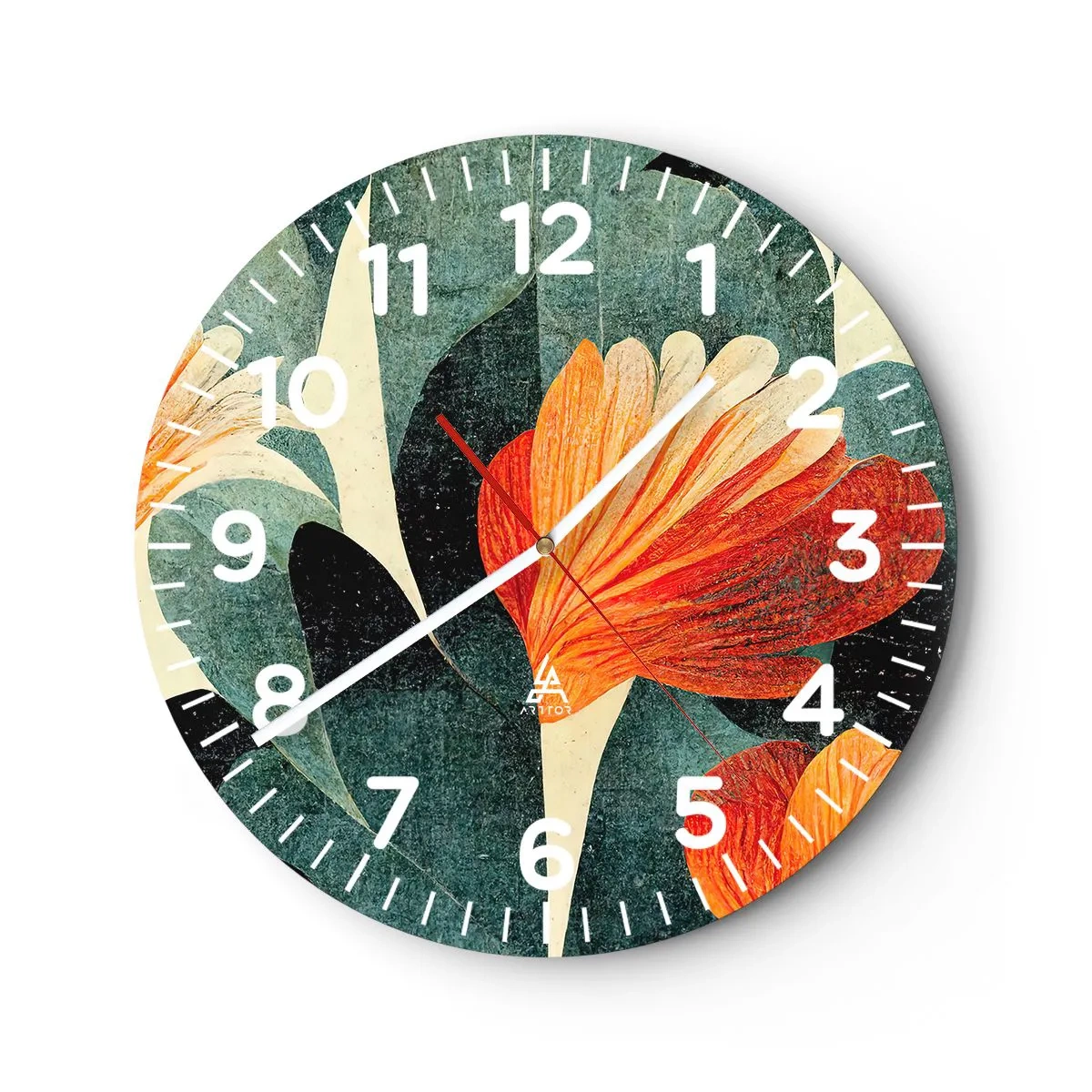 Orologio da parete - Orologio in Vetro - Caldo dei tropici e fresco del verde - 30x30 cm